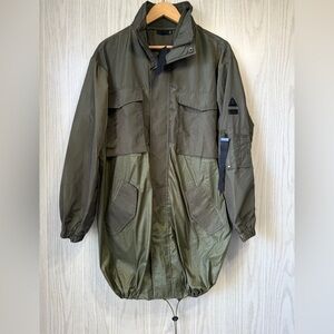 LALA ANTHONY Wind/Rain Jacket Olive Green Multi Pockets Details Size 18/20 NWT